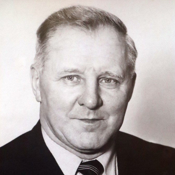 John Malmlöf, ordförande i Hällestads kommunfullmäktige, 1947-1965.Originalporträttet hänger i sessionssalen i Finspångs kommunhus.